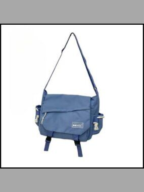Nylon Messenger Crossbody Bag Kawaii Tote with Pins Water Bottle Pockets